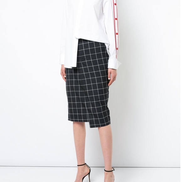 Monse Wool and Denim Panel Pencil Skirt US10 New - Picture 2 of 5